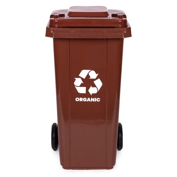 120L affaldsbeholdere sæt med 2 – sort & brun, HDPE, hjul