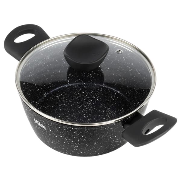 Granit non-stick gryde med glaslåg, 20 cm, 2,2 L