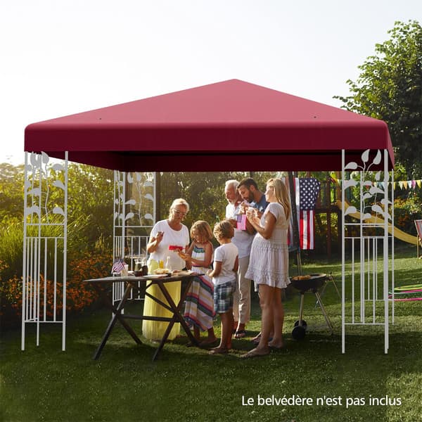 Udskiftningspalte til pavillon 300x300 cm, polyester, vinrød