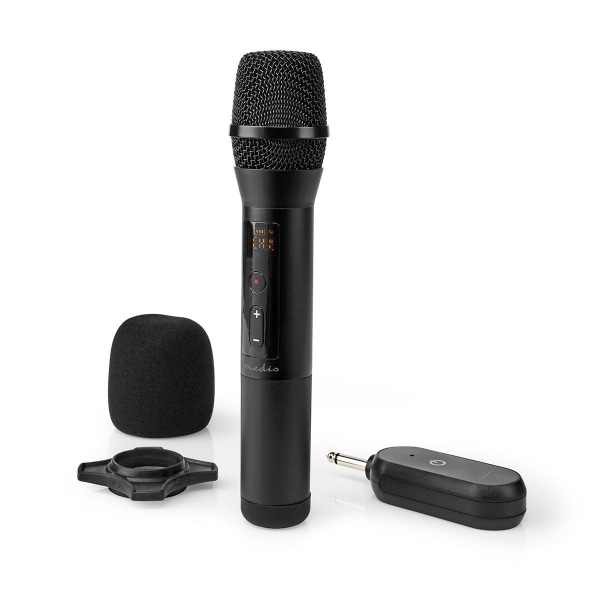 Trådløs mikrofon Set | 20 Kanaler | 1 Mikrofon | Cardioid | 70 Hz - 13 kHz | 1000 Ohm | -95 dB | Volumenkontrol | Sort