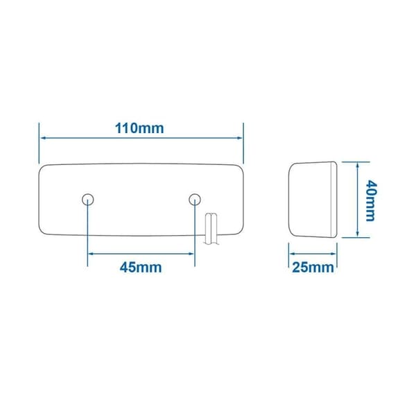 Sidemarkeringslygte 12/24V rav 110x40mm LED