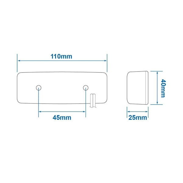 Sivuvalaisin 12/24V keltainen 110x40mm LED