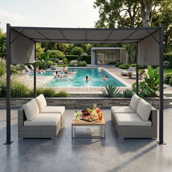 Stålpergola 3x4M med justerbart tak