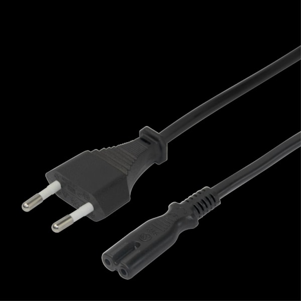 Strömkabel CEE 7/16 - C7, 1,5m - Svart