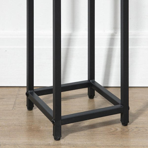 Plant Set 3-Osainen Kukkajakkara Ja Kukkaruukkuteline Teräksestä, Musta + Luonnollinen
