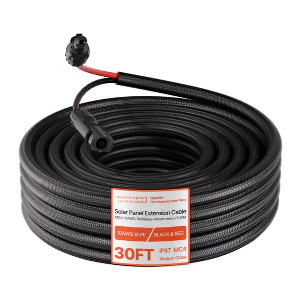 Förlängningskabel för solpaneler 9,14 m, 10 AWG, MC4 IP67