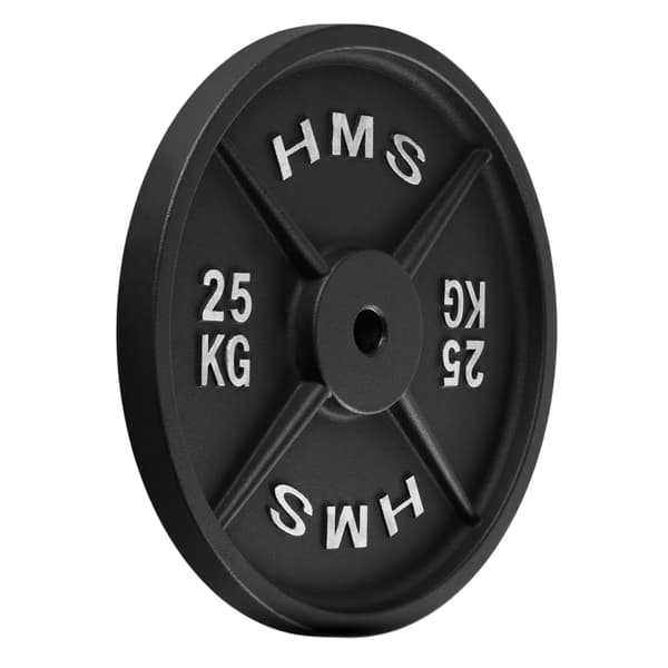 25 kg viktskiva i gjutjärn, 31 mm hål, svart