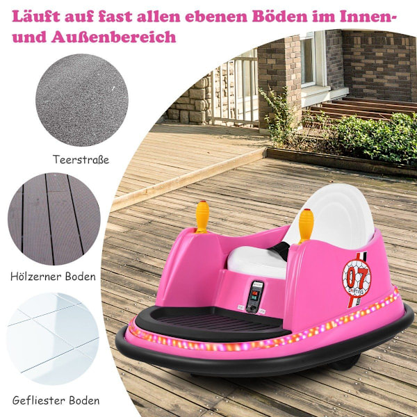 6V barnbil med fjärrkontroll 360 graders vändcirkel 57 x 75 x 42 cm Rosa