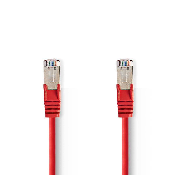 CAT5e netværkskabel | SF/UTP | RJ45 Han | RJ45 Han | 15.0 m | Runde | PVC | Rød | Plastikpose