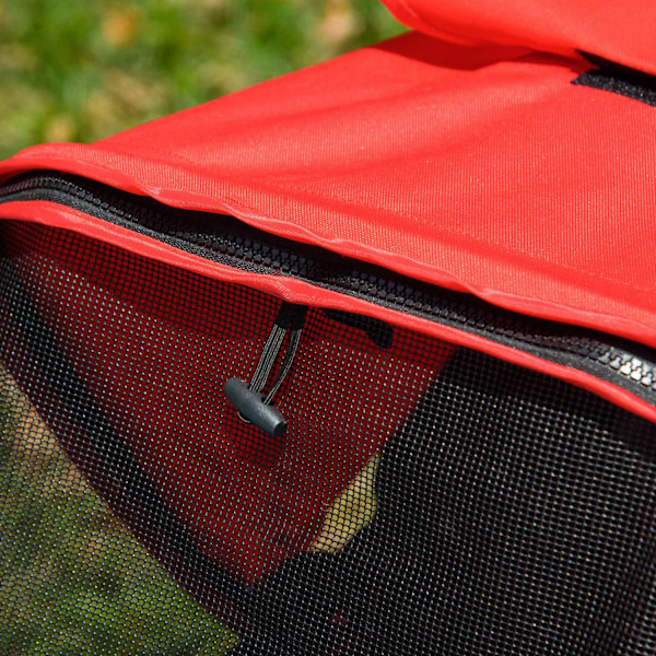 Dog Cart Dog Buggy Cat Buggy Lemmikkirattaat 3 Pyörällä Taitettava Koirankissa Oxford Red + Black 109,5 X 54,5 X 106,5 Cm