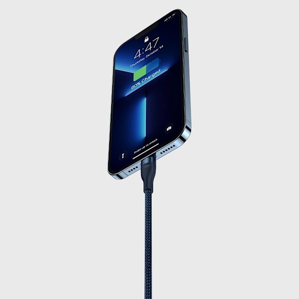 Flash Series II USB-C USB Typ A-kabel Iphone Lightning microUSB 100W 1,5m blå