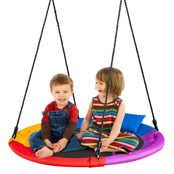 Ø100 cm gunga med 100 - 180 cm justerbar lintfat trädgunga färgglad
