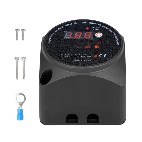 Dubbel batteriisolator 12V 140A VSR-relä med LCD