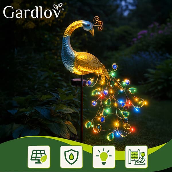Gardlov 25281 påfugl solcellelampe