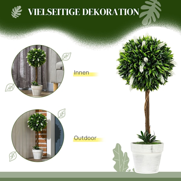 Kunstig lavendel sæt med 2 store 60 cm kunstige planter, kunstige planter i potte, kunstige plastik blomst som ægte til stuen soveværelse kontorhave m