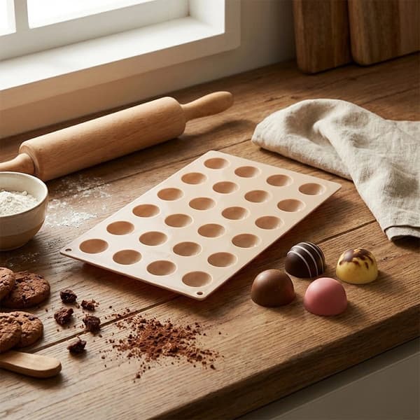 Silikone slikform, beige, 24 praliner, 30x17,5 cm