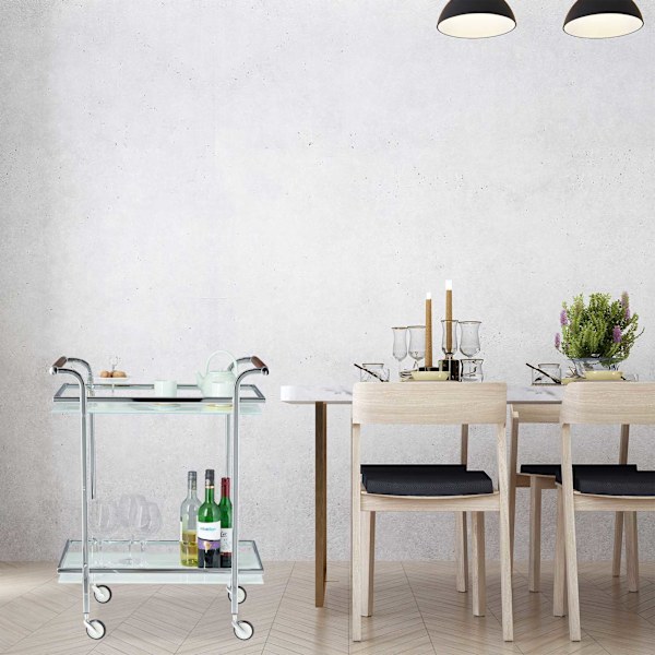 Serveringsvogn frostet glas