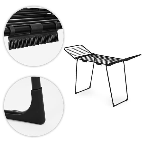 Fritstående tørrestativ, 25m, foldbar, sort