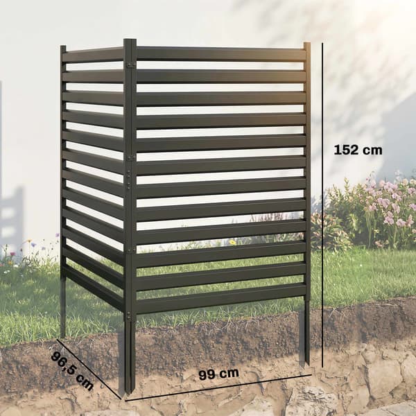 Metal havehegnspaneler, 91 x 152 cm, sort, 2-pak