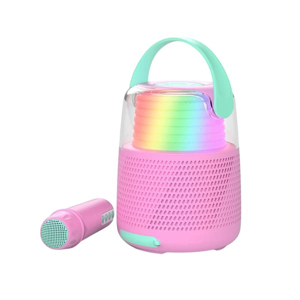MOB Speaker Karaoke Kit Mic LED Pink