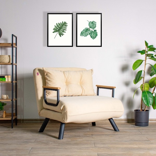 1-sædet sovesofa Sando Single - Creme