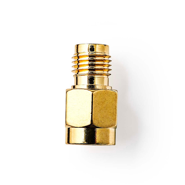 SMA adapter | SMA Hun Omvendt polaritet | SMA Han | Guldplateret | 50 Ohm | Lige | Kobber | Guld | 2 stk. | Box
