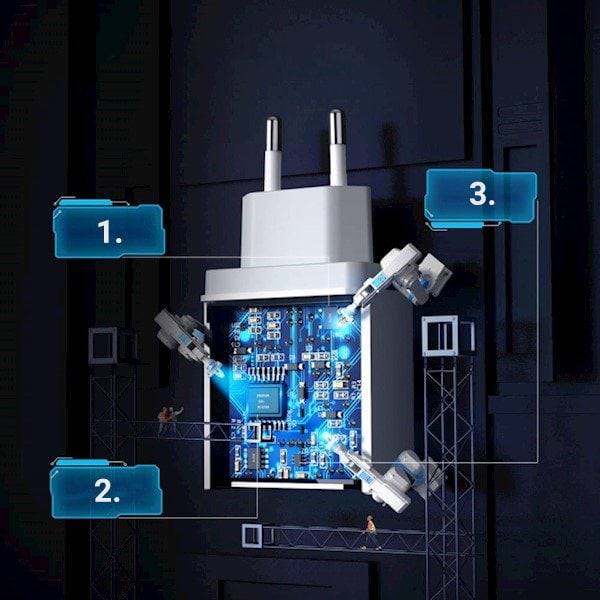 Quick Charge 3.0 18W 3A USB vit snabbladdare