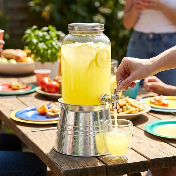 3,2L glas drikkevaredispenser med hane og stativ