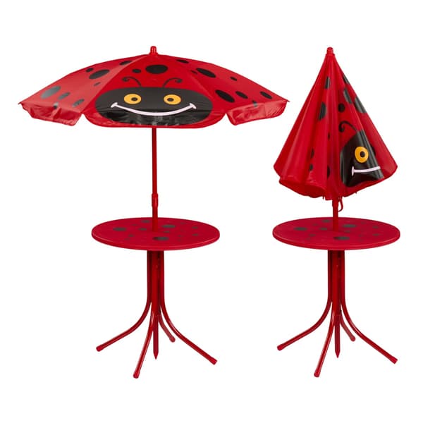 Barns 4-delade campingmöbelset med parasoll