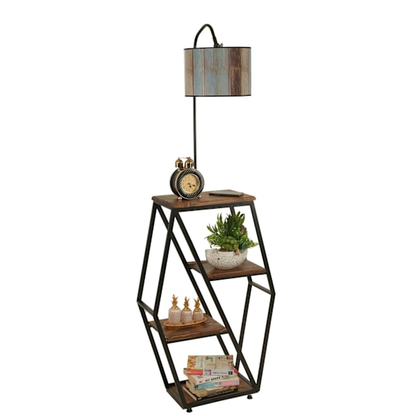 Gulvlampe Sembol Ceviz Lambader Silindir Renkli Abajurlu