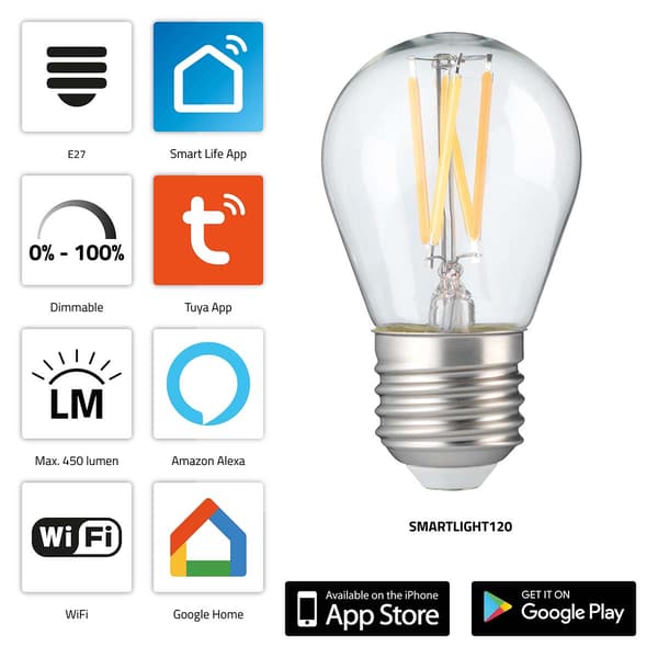 Smart Wi-Fi LED-pære, dæmpbar, E27, 1800-3000K