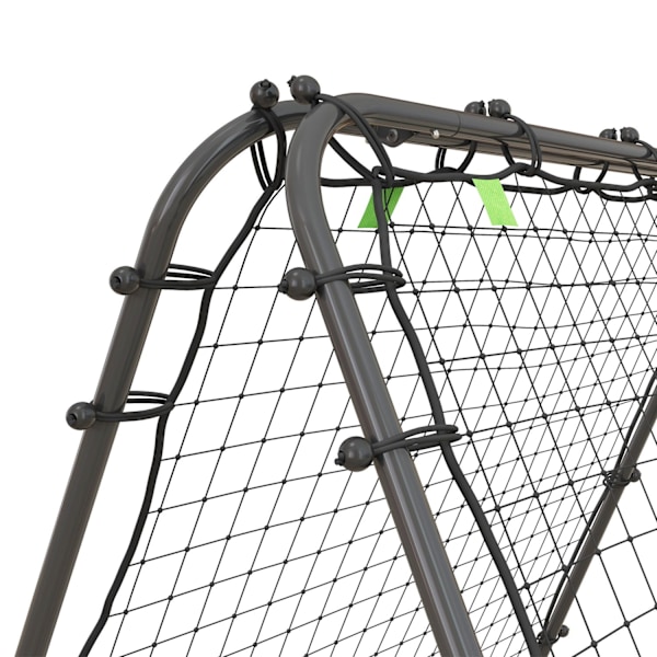 Football Rebounder Kickback Goal Rebound Wall Net Dobbeltsidet Rebound Justerbar i 5 niveauer til fodboldtræning Stål Sort 100 x 95 x 90 cm