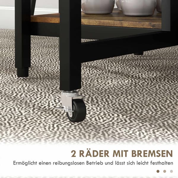 Sammenklappeligt spisebord, industrielt design, 140x80x75 cm, brun/sort