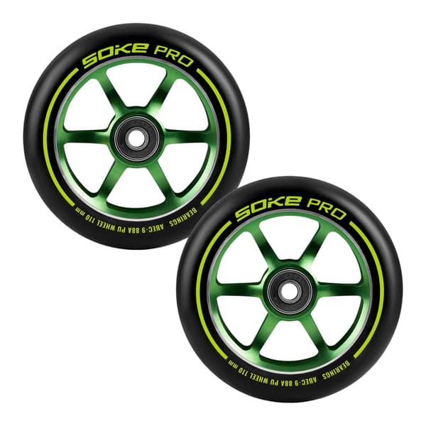 Gröna hjul till sparkcykel 110 mm, 2-pack