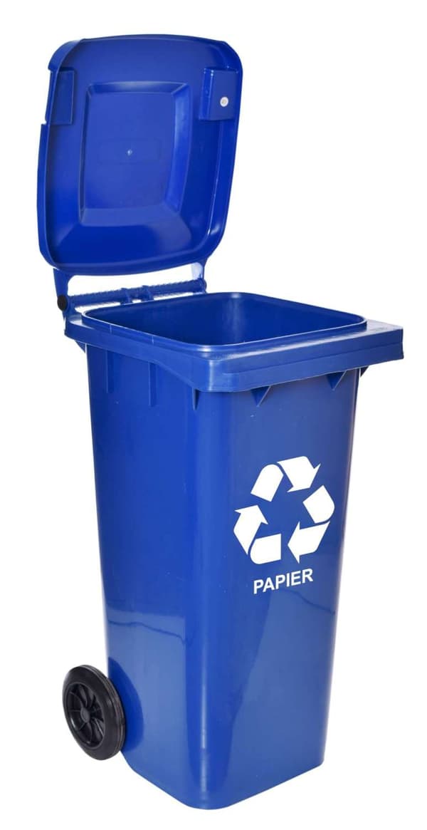 Affaldsbeholder 120L HDPE med hjul – Blå