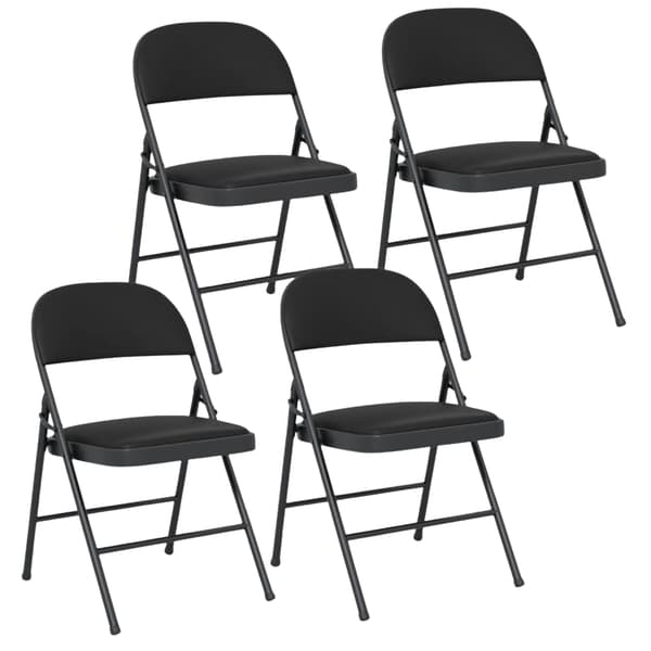 Hopfällbara stolar, 4-pack, metallram, 150 kg belastning
