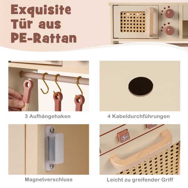 Lasten leikkikeittiö, jossa valot ja ääni, uuni ja mikroaaltouuni