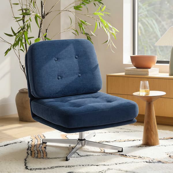 Chenille fåtölj, 360 graders vridbar, 70 cm sittbredd