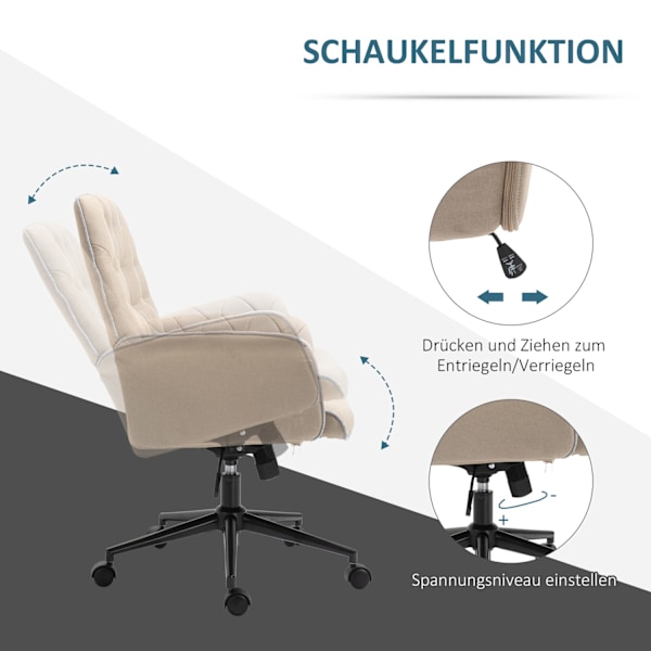 Drejestol Kontorstol Højdejusterbar Ergonomisk Rocker Funktion Skum