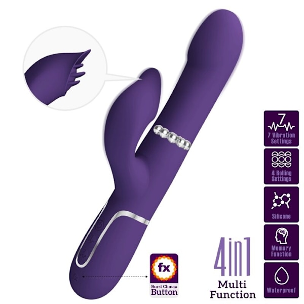 Pretty Love - Zalin Rabbit Vibrator Pearls 4 i 1 lila
