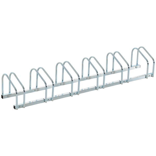 Cykelställ För Upp Till 6 Cyklar Väderbeständig, Hållbar, Golv- Och Väggmontering, Stål, Silver, 179X33X27Cm