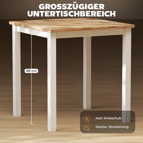 Spisebord til 4, gummitræ, eg finish