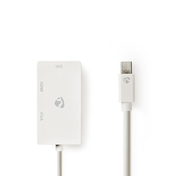 Mini DisplayPort kabel | DisplayPort 1.2 | Mini DisplayPort han | DVI-D 24+1-Pins Hun / HDMI™ Input / VGA Hun | 21.6 Gbps | Nikkelplateret | 0.20 m |