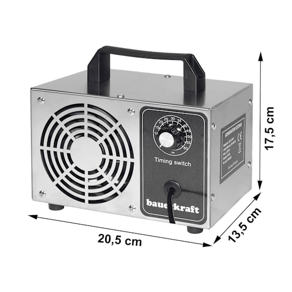 Otsonigeneraattori, ilmanpuhdistin, 60g/h, ajastin, 120W