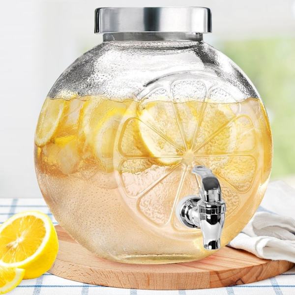 Drikkevarebeholder med vandhane - citronformet servering