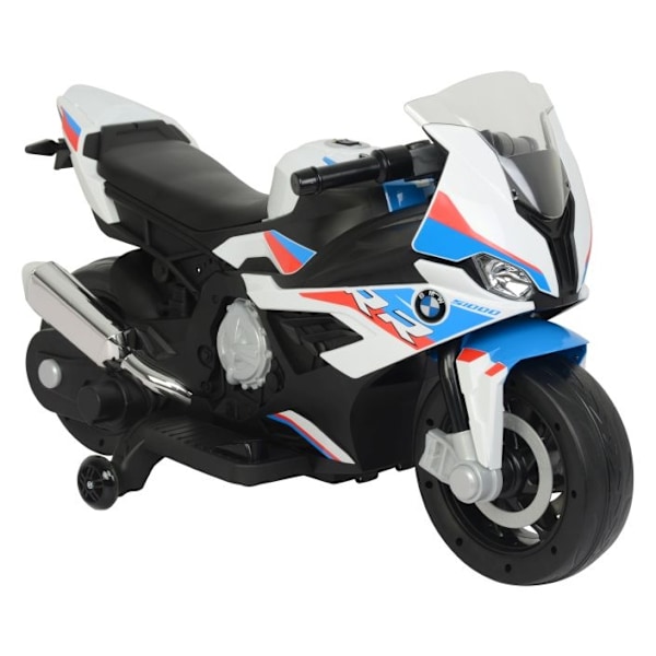 Kraftfull vit BMW S1000RR Ride-On med batterimotor