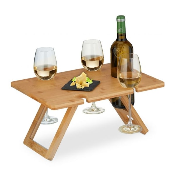 Fyrkantigt picknickvinbord i bambu