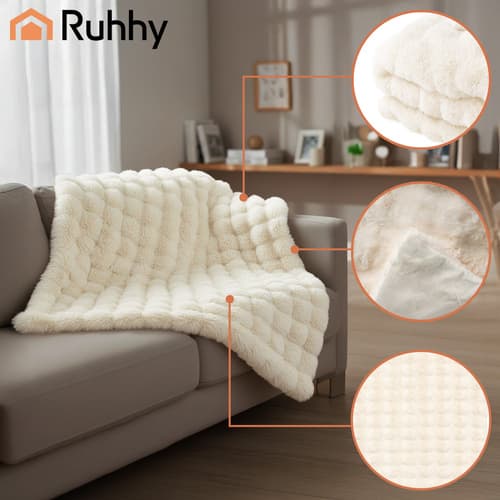 Vit filt 160x100 cm – Mjuk, slitstark, polyester