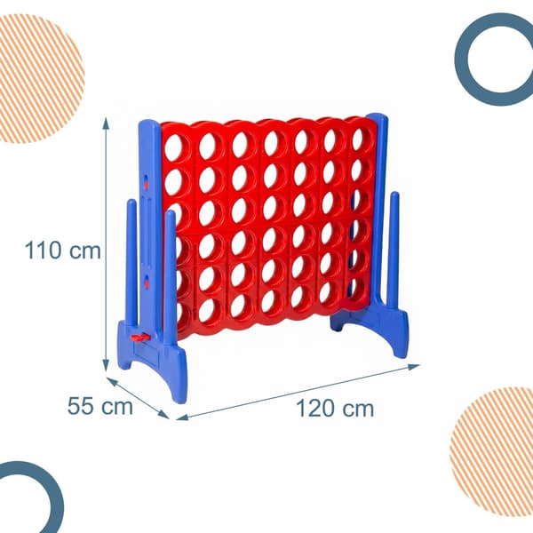 XXL Connect Four-spel – Röd & Blå, Utomhus, Plast