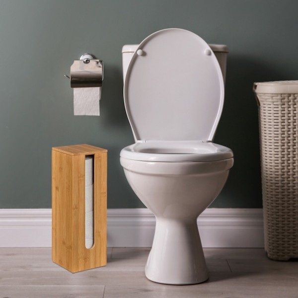 WC-paperirullien säilytys bambussa